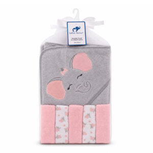 SET TOALLA CON CAPUCHA + BABITAS X5 (JTBABYQA2019)