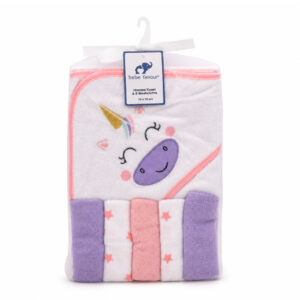 SET TOALLA CON CAPUCHA + BABITAS X5 (JTBABYQA2019)