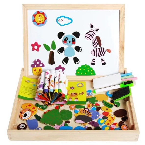 PIZARRA DIDACTICA MADERA INMANTADA CON ANIMALES (JTBABYQJ6077)