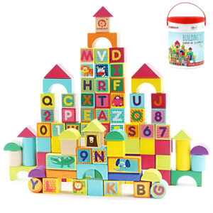 BLOQUES DE MADERA CON ABECEDARIO Y NUMEROS X100 (JTBABYTB6029)