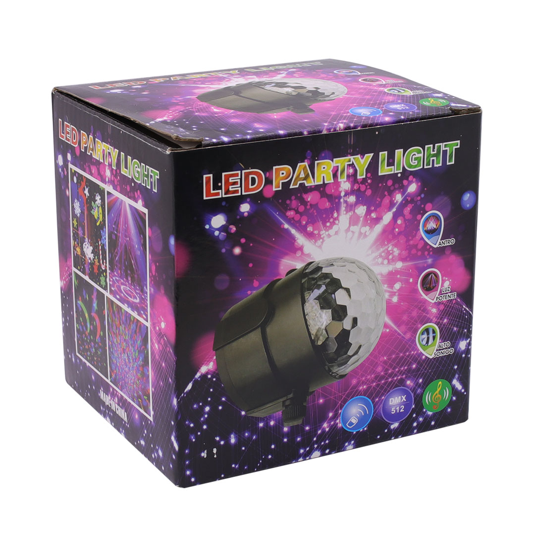 MEDIA BOLA LUZ LED UV A CONTROL REMOTO 220V NEGRO (JTFIEST133) - Image 2