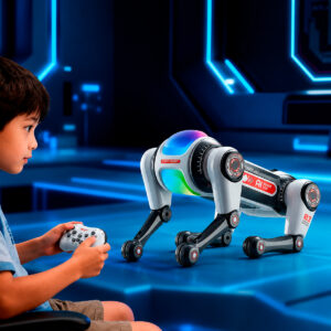 PERRO ROBOT INTELIGENTE A CONTROL REMOTO CON LUCES Y SONIDO (JTJUG1020)