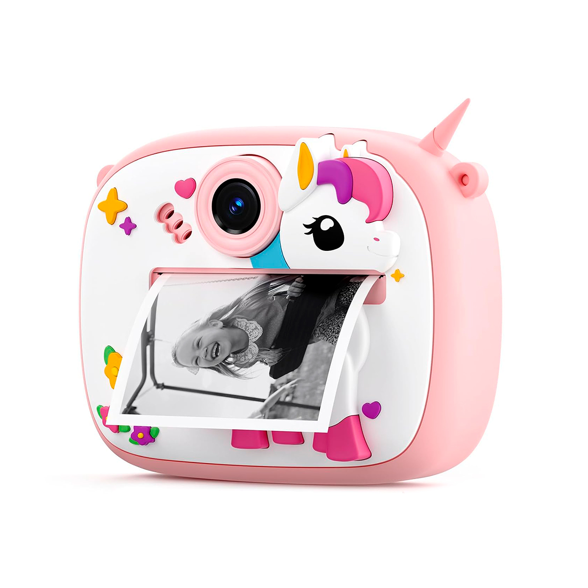 CAMARA DE FOTOS DUAL INSTANTANEA INFANTIL DISEÑO UNICORNIO (JTJUG1024UNI) - Image 2