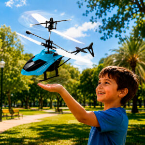 HELICOPTERO A CONTROL REMOTO LUZ LED RECARGABLE AZU (JTJUG1033AZU)
