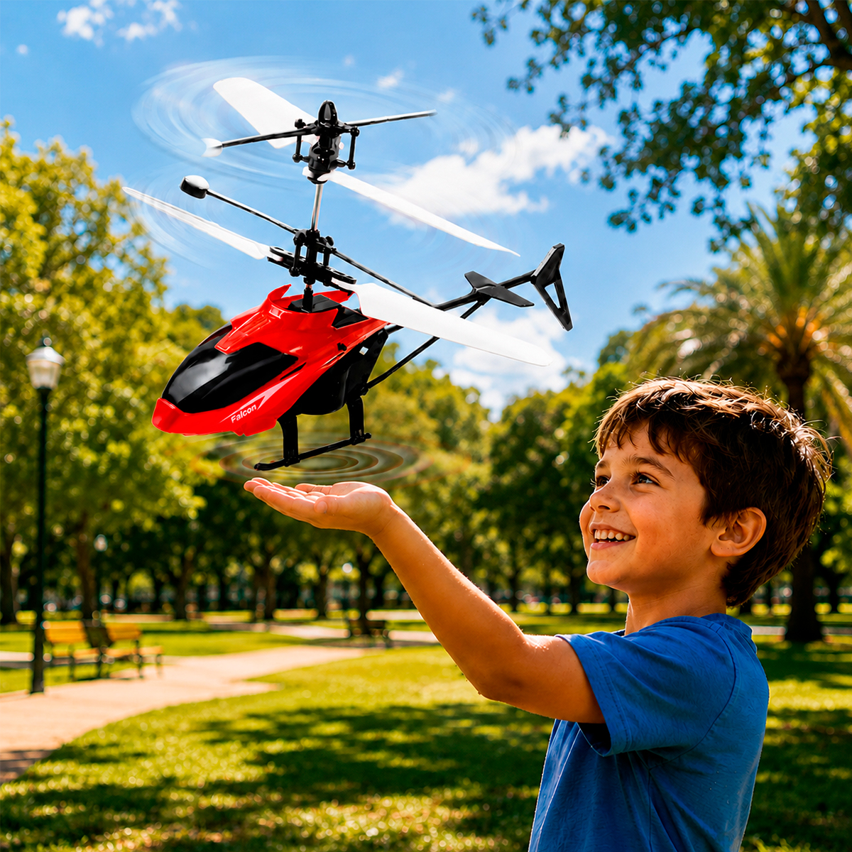HELICOPTERO A CONTROL REMOTO LUZ LED RECARGABLE ROJO (JTJUG1033ROJ) - Image 2
