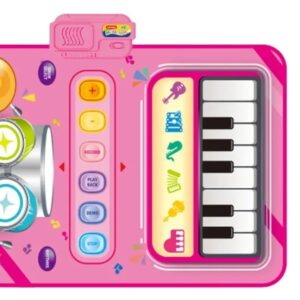 ALFOMBA MANTA MUSICAL BATERIA Y PIANO 2 EN 1 CON BAQUETAS ROSADO (JTJUG1037ROS)