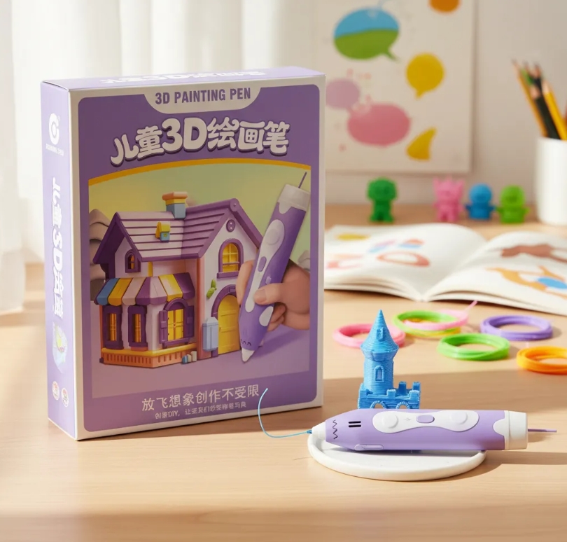 LAPICERA 3D DE DIBUJO IMPRESION INFANTIL CON FILAMENTO VIOLETA (JTJUG1039MOR)