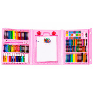 SET KIT DE ARTE 208 PIEZAS VALIJA INFANTIL CON ATRIL ROSADO (JTJUG314ROS)