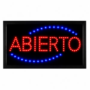 CARTEL ILUMINACION LED ABIERTO 220V NEGRO (JTLED001)