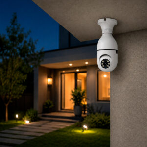 CAMARA DE SEGURIDAD LAMPARA FOCO WIFI E27 360° 8 LEDs VISION NOCTURNA (JTSEGU036)