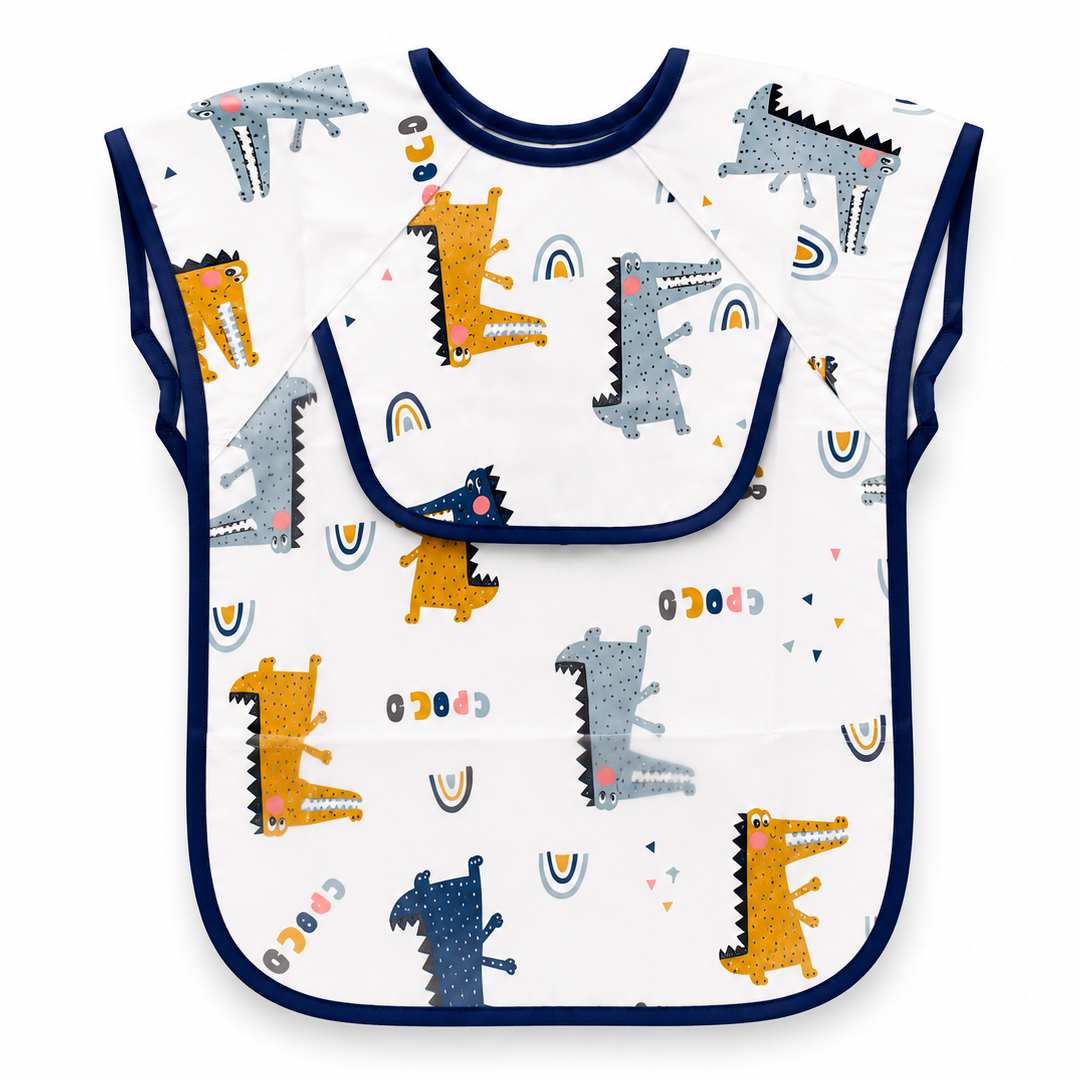 BABERO TIPO POLERA IMPERMEABLE DISEÑO SAFARI AZUL (JTBABYPQ9218) - Image 2