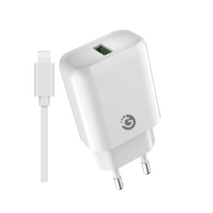 CARGADOR DE PARED GOLDTECH USB 2.1A CON CABLE LIGHTNING BLANCO (JTCARG505)