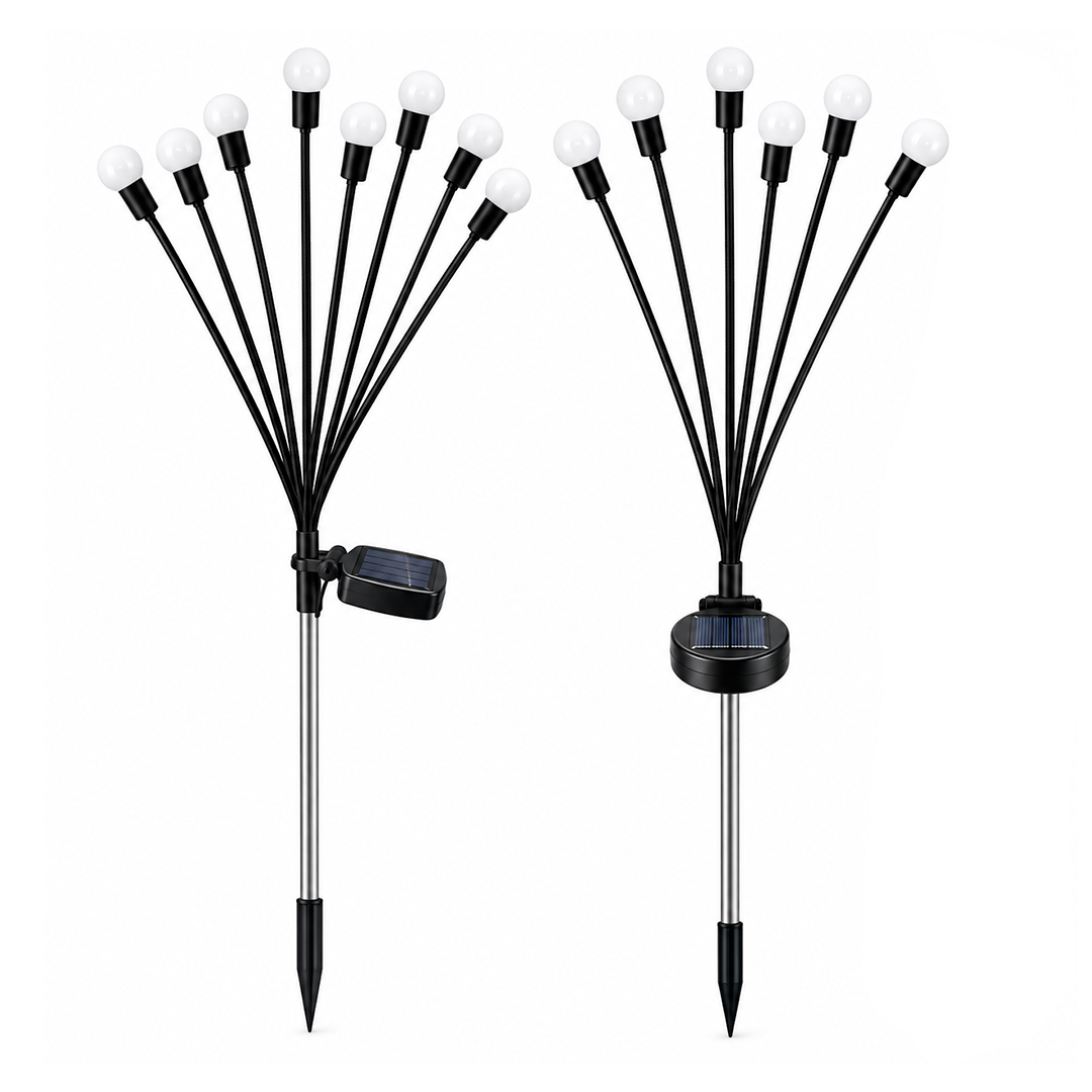 PACK X2 ESTACA PINCHO DE JARDIN SOLAR LUCES CALIDAS LUCIERNAGA (JTFIEST122)