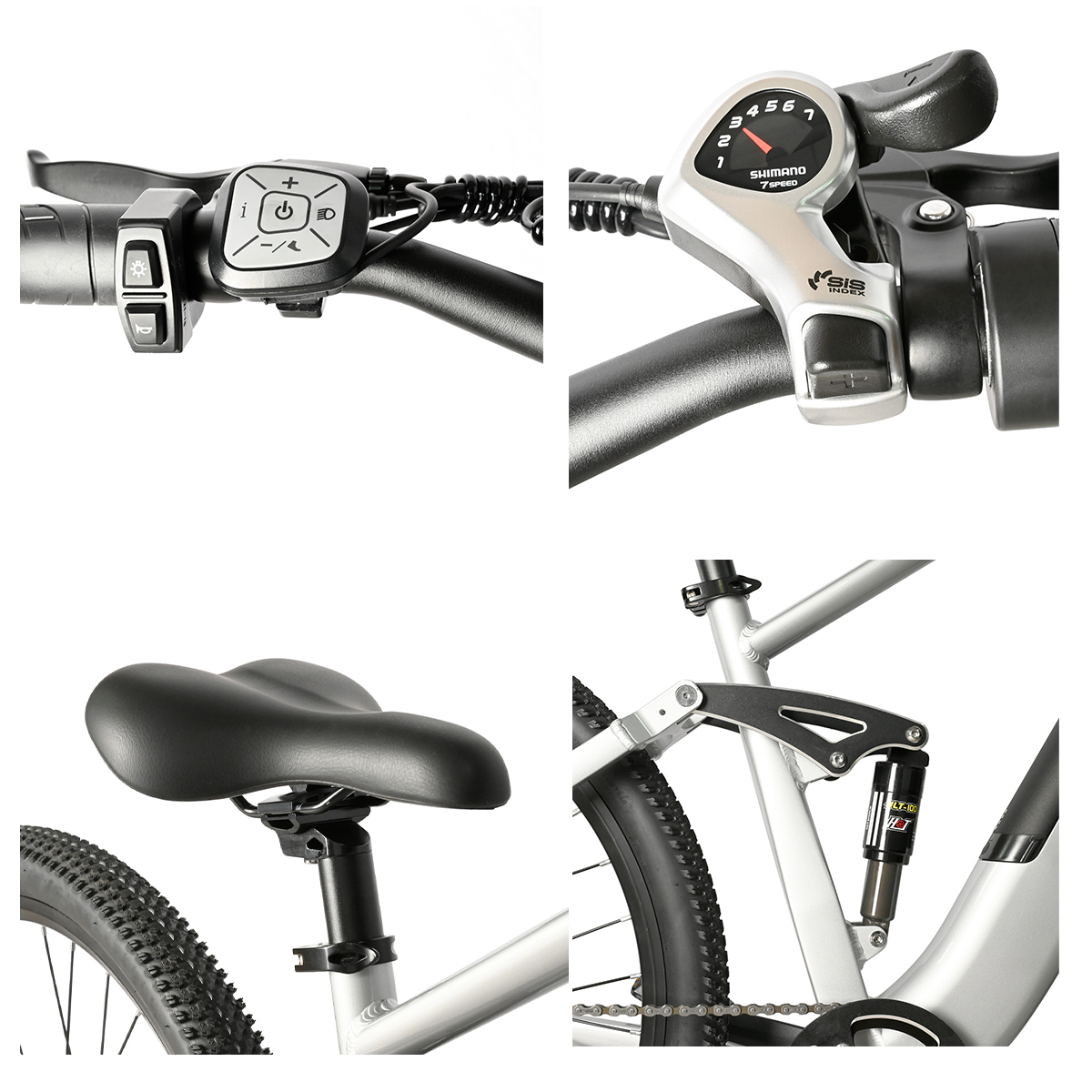 BICICLETA ELECTRICA GYROOR 27.5" CD-2614 PLATEADA (JTGYR003) - Image 4