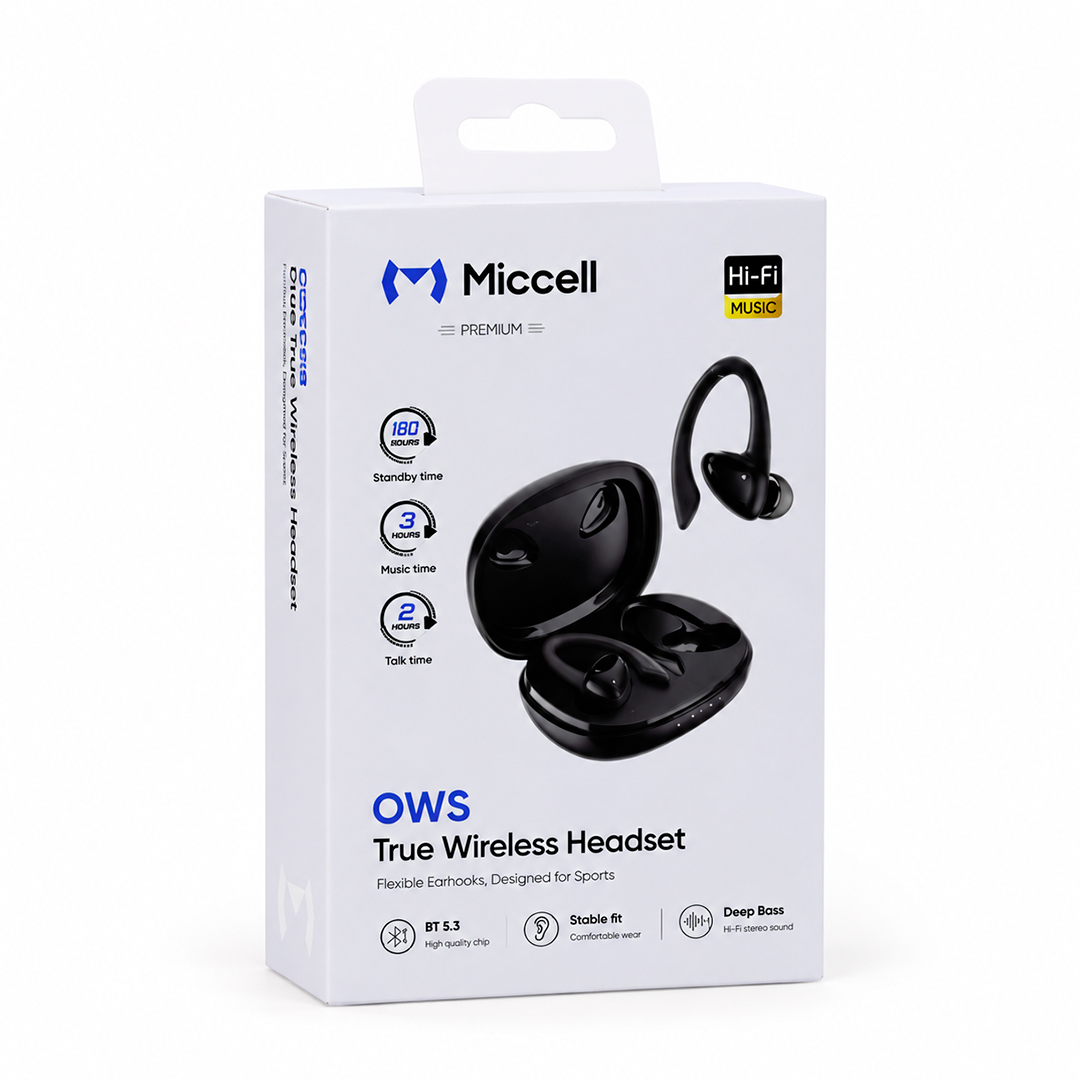 AURICULAR MICCELL INALAMBRICO VQ-BH24 OWS CON SUJETADOR NEGRO (JTMICC044) - Image 3
