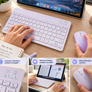 COMBO TECLADO Y MOUSE INALAMBRICO BLANCO (JTACCPC233BLA)