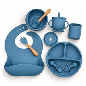 SET DE ALIMENTACION PARA BEBE SILICONA AZUL (JTBABY124AZU)