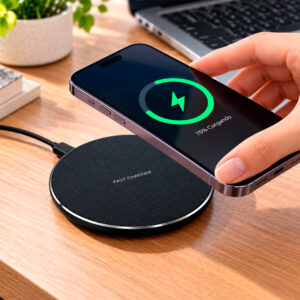 CARGADOR INALAMBRICO15W BASE DE CARGA RAPIDA QI PARA CELULAR (JTCARG133)