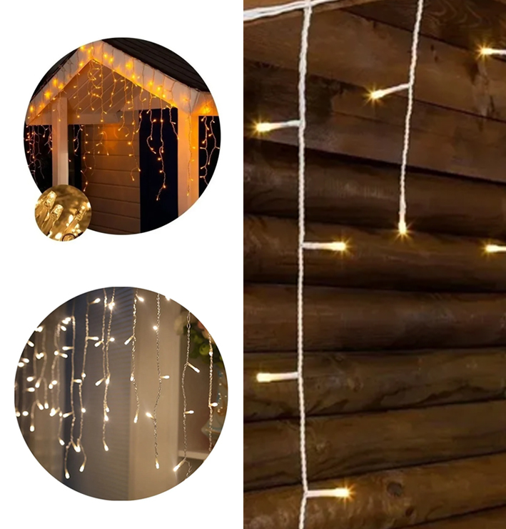 LLUVIA CORTINA LED CALIDA P/ EXTERIOR 3M (JTFIEST109)