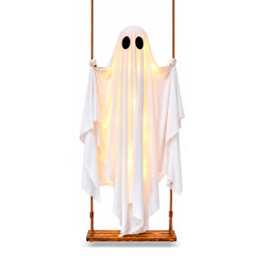 FANTASMA HALLOWEEN COLGANTE EN HAMACA LUZ LED CON CONTROL REMOTO (JTFIEST150)