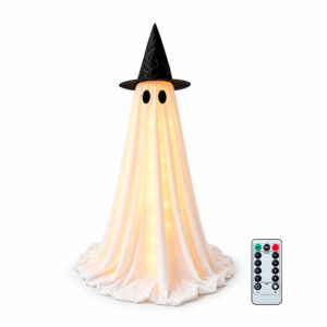 FANTASMA DECORATIVO HALLOWEEN CON LUZ LED TRIPODE EXTENSIBLE (JTFIEST151)