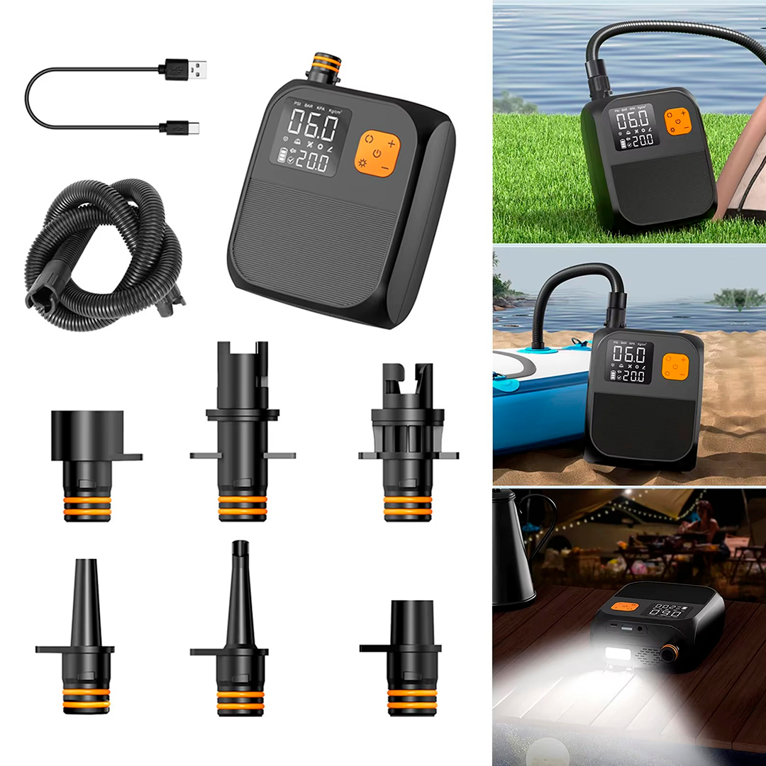 INFLADOR ELECTRICO RECARGABLE INALAMBRICO PARA TABLAS PADDLE KAYAK Y COLCHONES (JTHOG1082) - Image 3