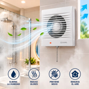 EXTRACTOR DE AIRE PARA BAÑO Y COCINA 220V (JTHOG636)