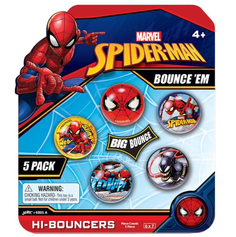 5 BOLAS DE REBOTE SPIDERMAN 6805A (JTJ6805A)