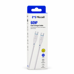 CABLE TIPO C A TIPO C MICCELL VQ-D06 60W 1M BLANCO (JTMICC123)