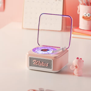 PARLANTE CON LUZ RETRO FM TOCADISCOS ROSADO (JTPAR999ROS)