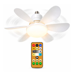 LAMPARA VENTILADOR DE TECHO E27 CON CONTROL REMOTO LED 30W (JTVENT032)