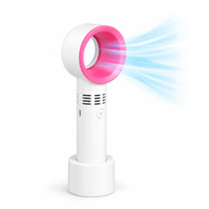 VENTILADOR PORTATIL SIN ASPAS RECARGABLE 3 VELOCIDADES BLANCO (JTVENT036)