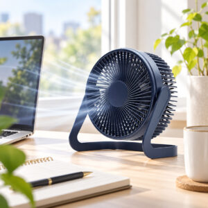 VENTILADOR DE ESCRITORIO USB CON INCLINACION REGULABLE 360° AZUL (JTVENT040AZU)