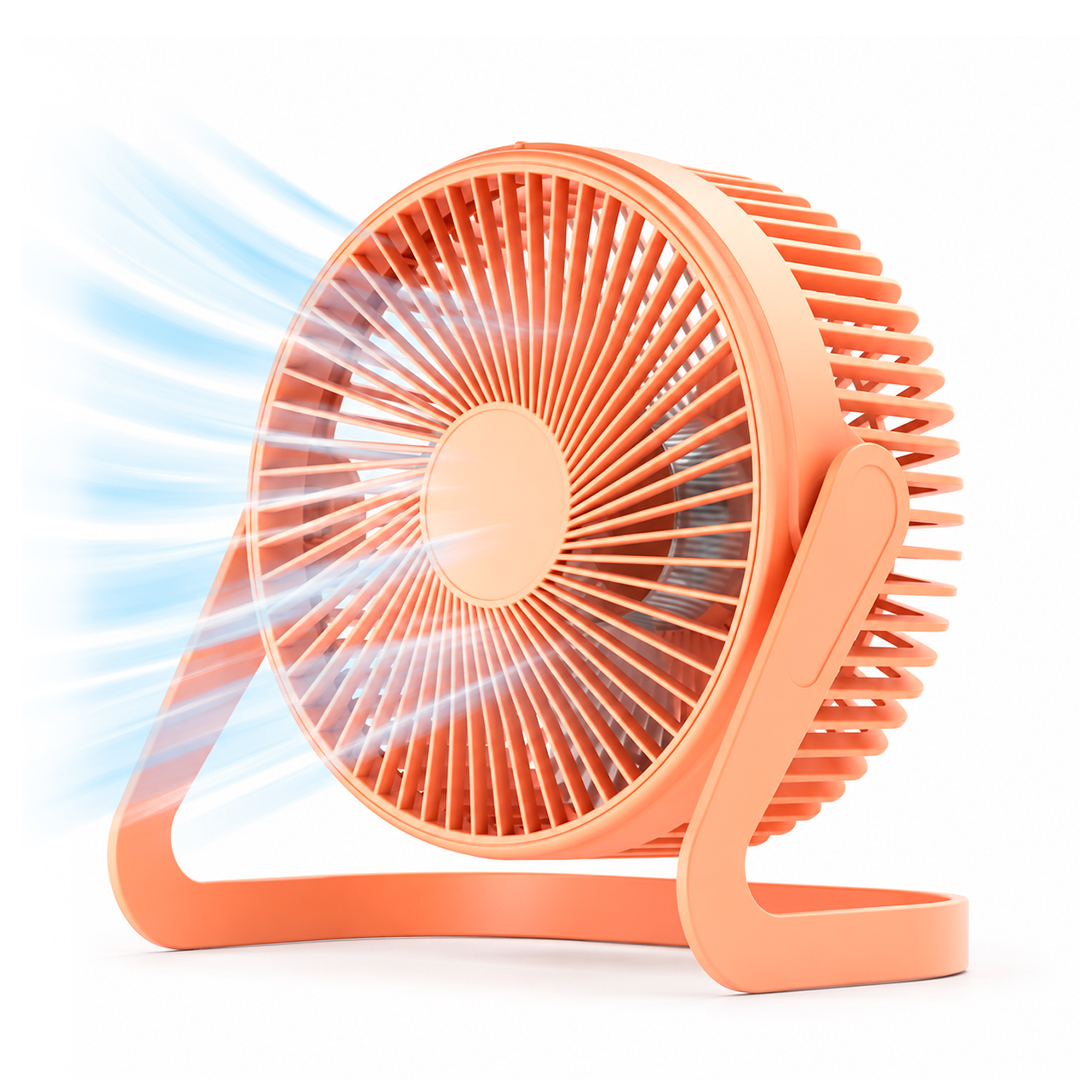 VENTILADOR DE ESCRITORIO USB CON INCLINACION REGULABLE 360° ROSADO (JTVENT040ROS)