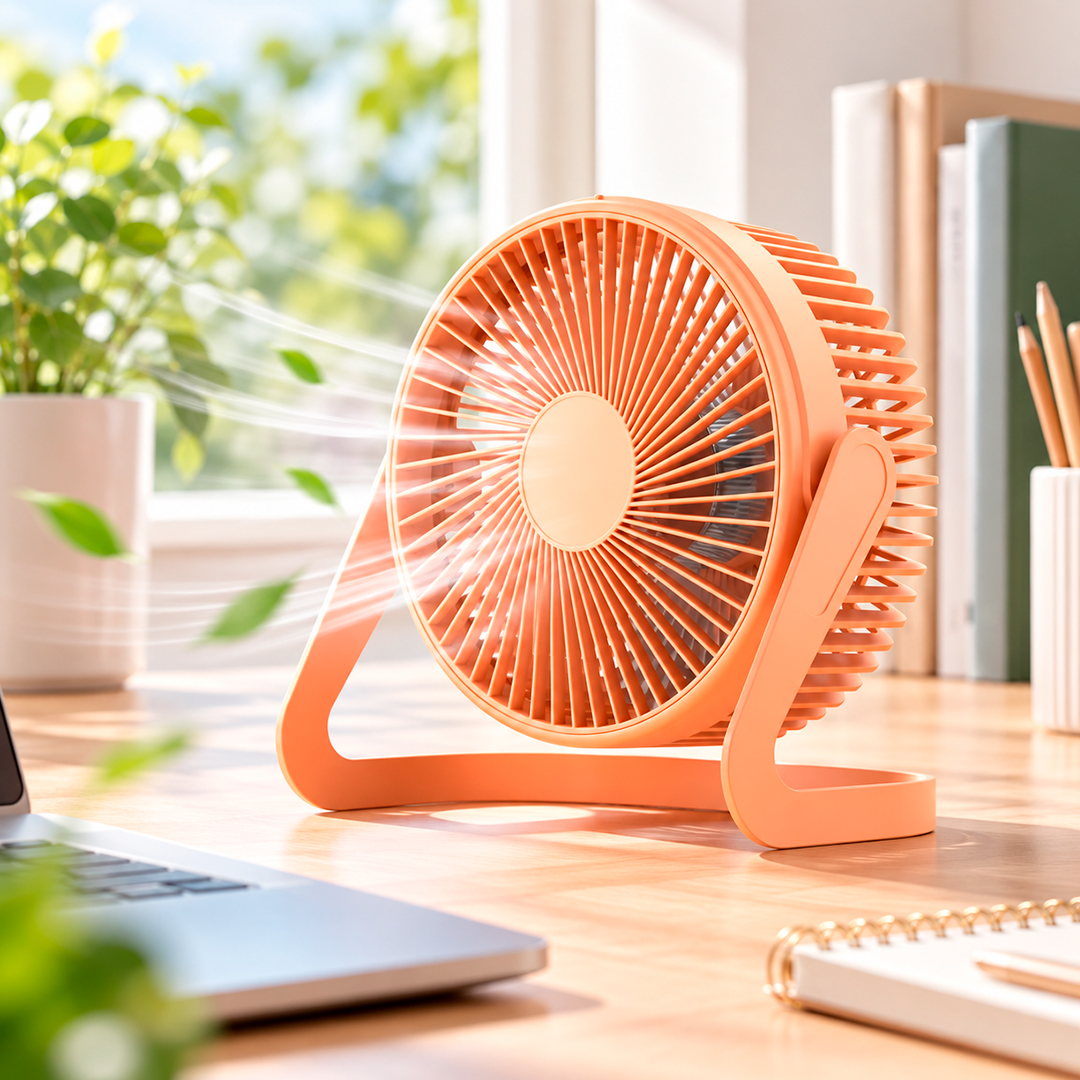 VENTILADOR DE ESCRITORIO USB CON INCLINACION REGULABLE 360° ROSADO (JTVENT040ROS) - Image 2