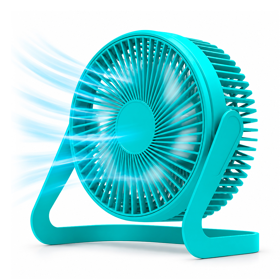 VENTILADOR DE ESCRITORIO USB CON INCLINACION REGULABLE 360° VERDE (JTVENT040VER)