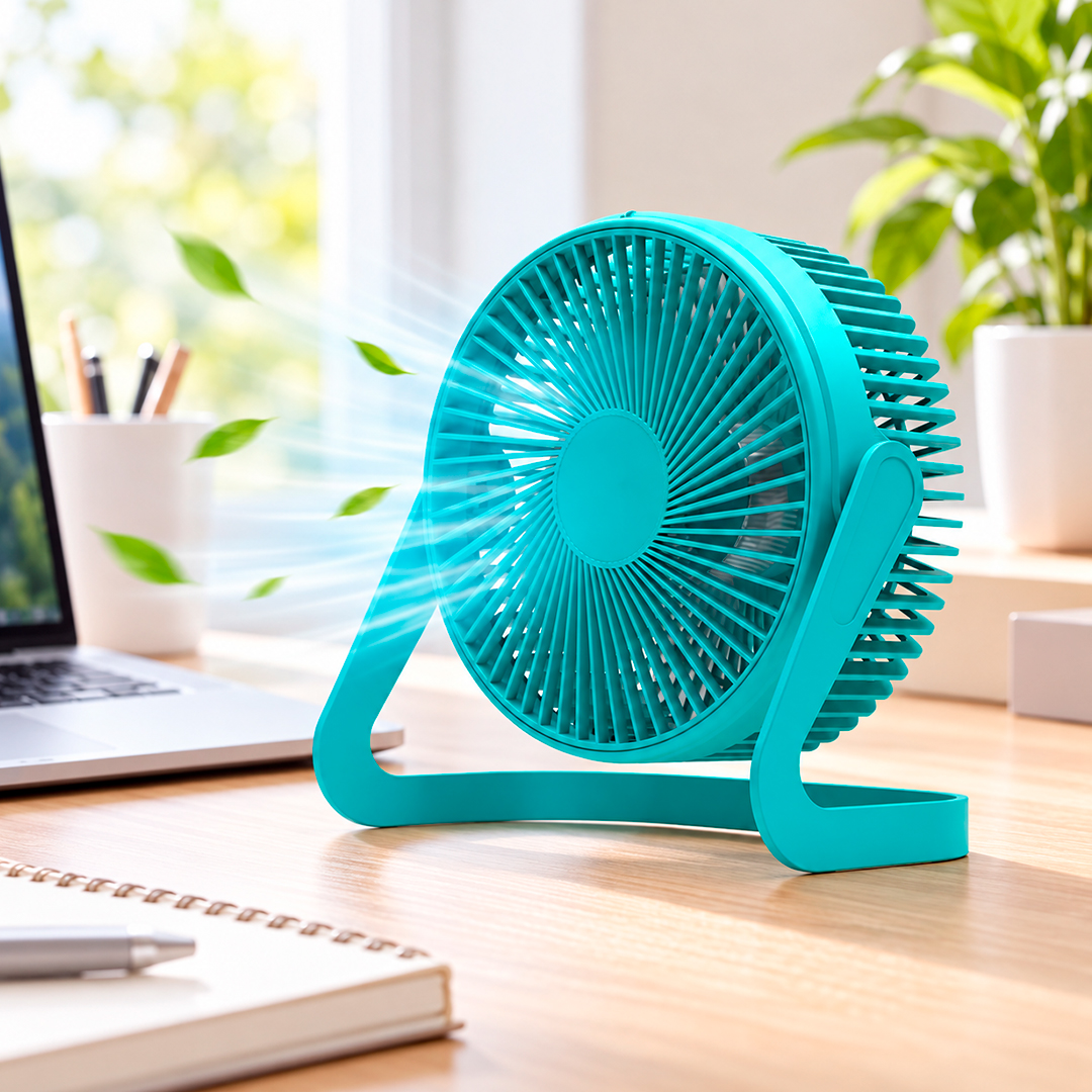 VENTILADOR DE ESCRITORIO USB CON INCLINACION REGULABLE 360° VERDE (JTVENT040VER) - Image 2
