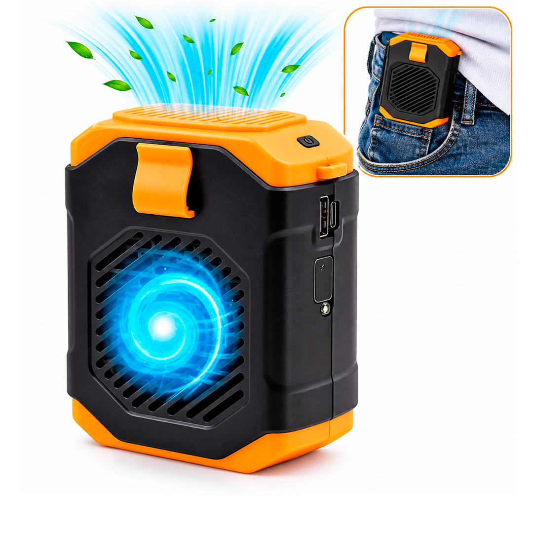 VENTILADOR PORTATIL DE CINTURA RECARGABLE POWER BANK (JTVENT041)