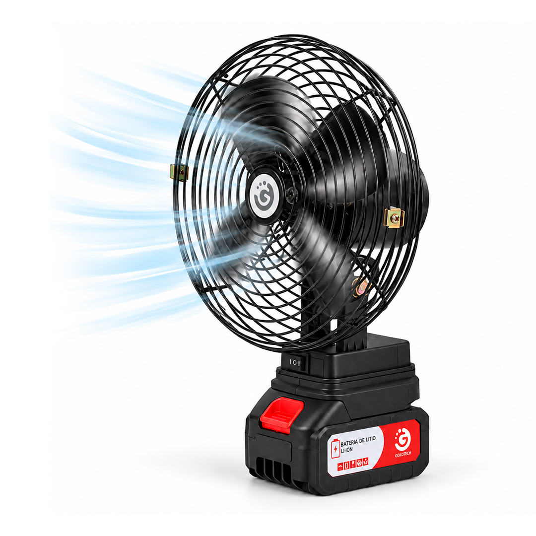 VENTILADOR PORTATIL INALAMBRICO GOLDTECH RECARGABLE (JTVENT122)