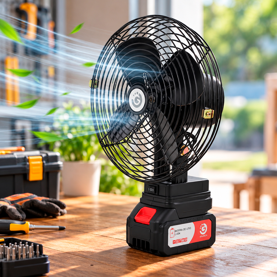 VENTILADOR PORTATIL INALAMBRICO GOLDTECH RECARGABLE (JTVENT122) - Image 2
